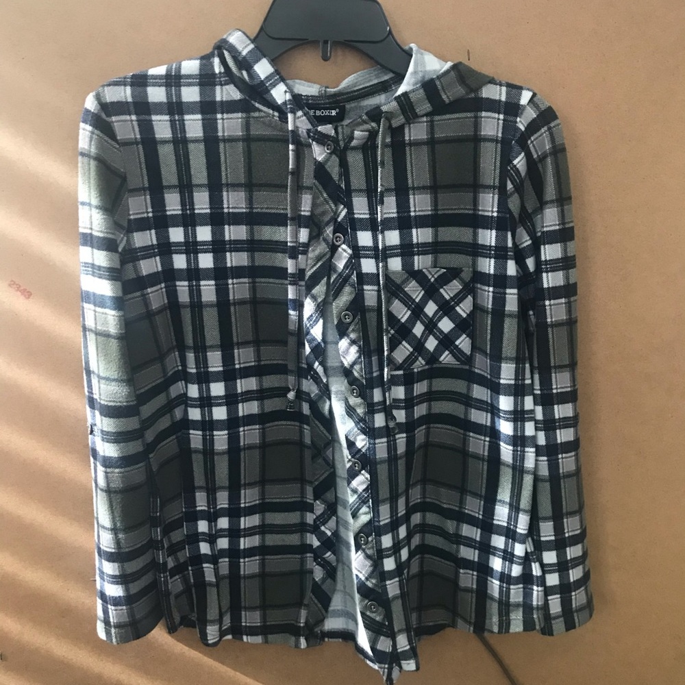 Green Flannel Hoodie